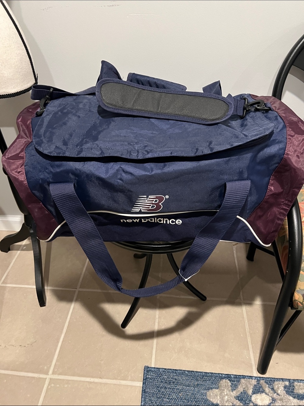 New Balance Navy and Burgundy Men’s Duffel Bag